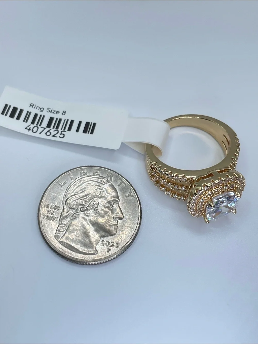 Swarovski Crystal Elements White Crystal Halo Statement Ring Bold Sz 8